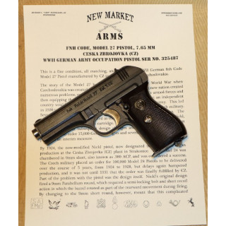 Very Fine WWII German CZ Model 27 "fnh" Code Pistol