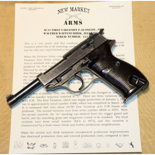 WWII German Walther P.38 ac41, Second Variation Pistol c. Aug 1941